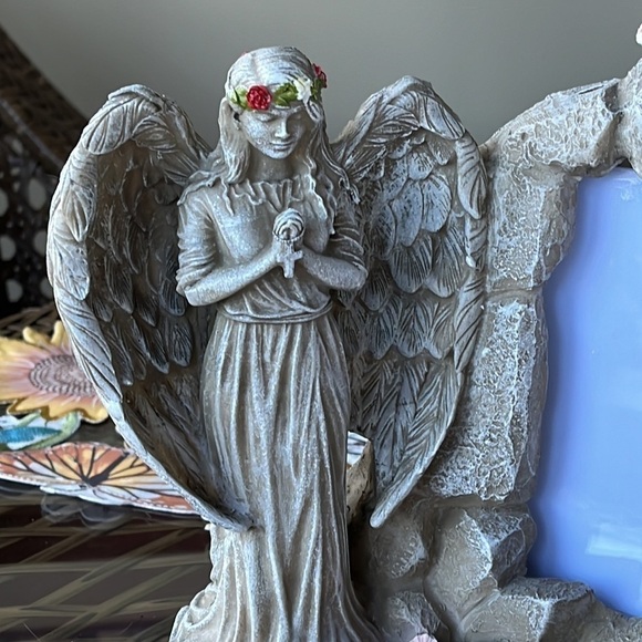 Brand New Memorial Picture Frame Resin Angel Wing Photo Holder Bereavement Gift - Picture 7 of 14